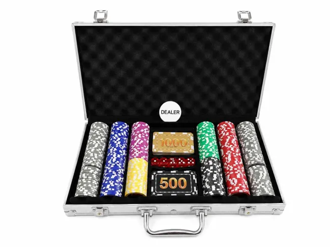 Maleta Poker 300 Fichas Numeradas Holográficas 11g Acrílico Luatek