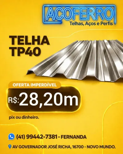Telha Tp40 simples