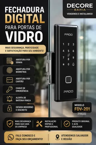 Fechadura Digital Pado (portas de vidro)