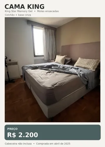 Cama king King Star Memory Gel com base cinza
