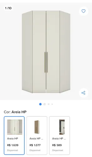 Armário de canto modulado marca henn