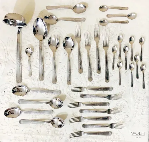 Faqueiro Antigo Wolff Inox Estilo Luís XV Classique - 34 Peças