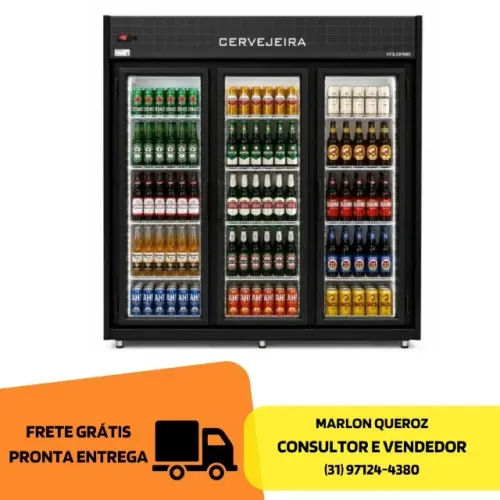 Cervejeira 3 Portas de Vidro com LED Polo Frio