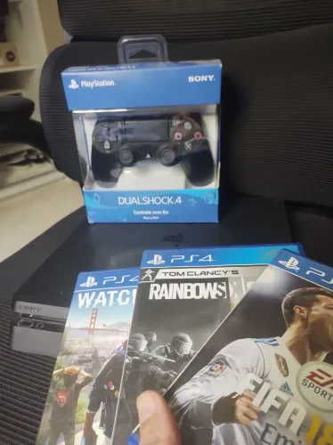 PlayStation 4 500gb Slim + Controle + 3 jogos