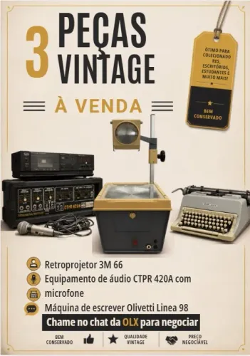 vendo retroprojetor e maquina de escrever para colecionadores