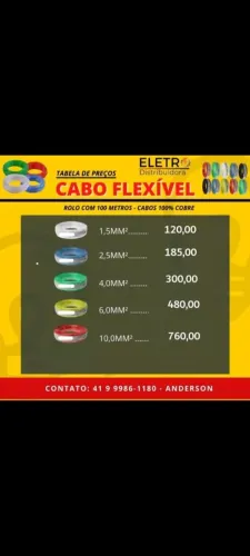 Fio 10mm flexível rolo.100 metros 100% cobre não tem alumínio misturado 