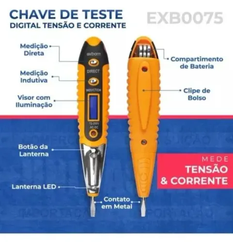 Caneta teste tensão sem fio CNTT-D10 digital 12 V