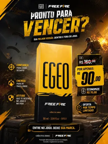 PERFUME EGEO FREE FIRE - O BOTICÁRIO