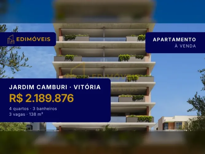 Jardim Camburi| Apartamento 4 suítes, espaço e elegância para você!