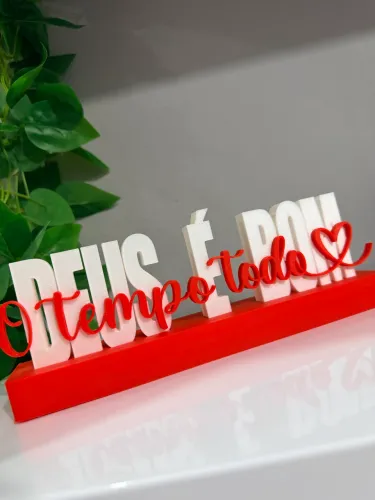 Plaquinha Decorativa Deus É Bom o Tempo Todo