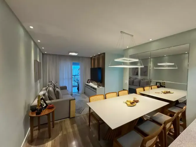 Apt com 75 m² com 3 quartos, suite, sacada gourmet, lazer completo em Campestre - Santo An
