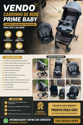 Carrinho de bebe + bebê conforto