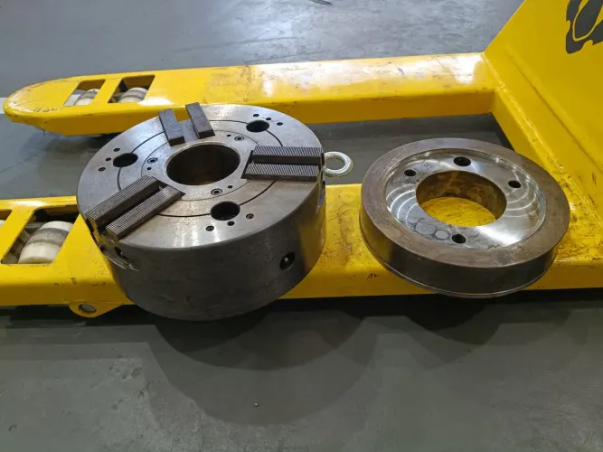 Placa hidráulica torno CNC!