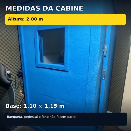 Cabine acústica para estúdio e audiometria 