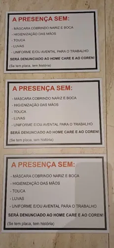 04 placas de aviso