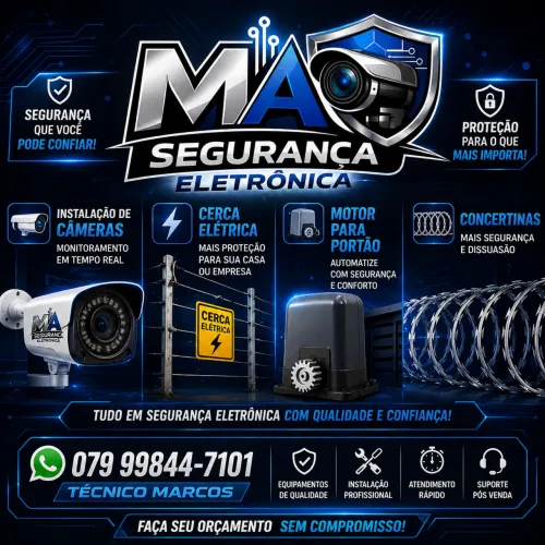 Cerca elétrica, câmeras,motor eletrônico,concertina.