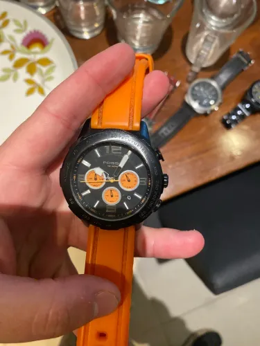 Relógio Fossil Cronógrafo CH2540 Esportivo - Pulseira de Silicone Laranja