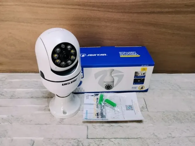 Câmera de Segurança Lâmpada WiFi Giratória 360º Full HD