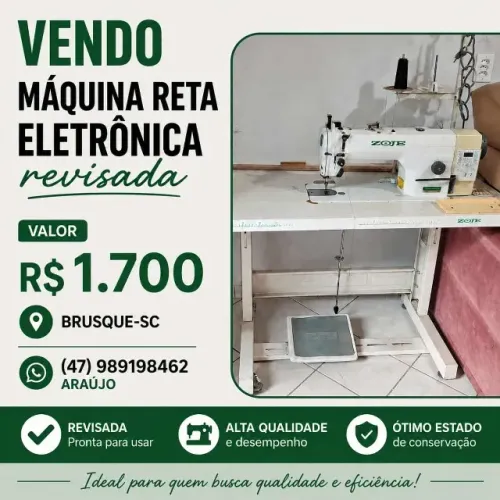 Vendo Máquina Reta industrial eletrônica não entregoobservação