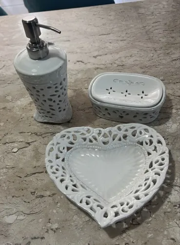 Kit banheiro louça branca 3 peças