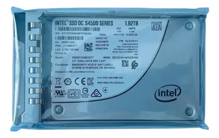Ssd Intel S4510 1.92tb 2,5 Sata 6gb Ssdsc2kb019t8