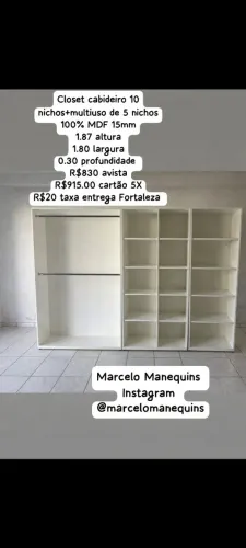 Closet cabideiro 10 nichos +multiuso de 5 nichos