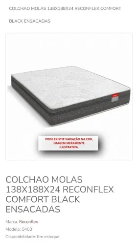 Colchão Ensacadas + Cama Box 138/Reconflex/Oferta Novo de Fábrica/Ler a Descrição