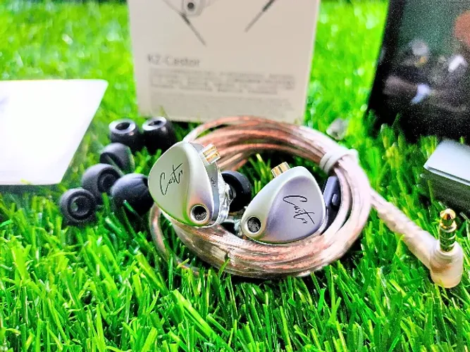 Fone KZ CASTOR HARMAN Prateado 4 DRIVERS Retorno de Palco Profissional - Monitor de palco