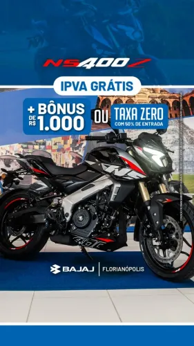 Dominar NS 400Z 0km - TAXA 0% Só Essa Semana !!