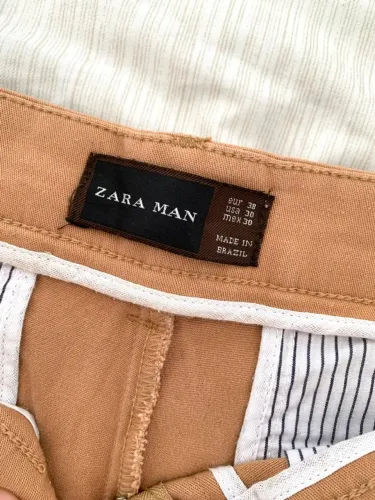 Calça de Sarja Zara | Caramelo - Masculina 