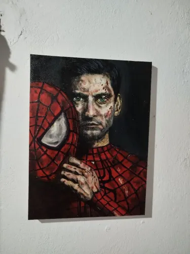 Tela pintada homem aranha