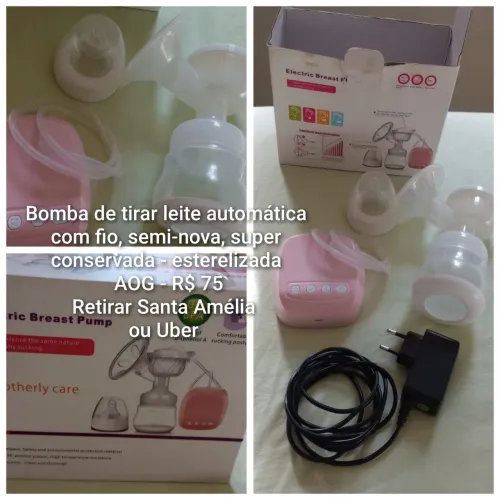 Vendo bomba de tirar leite elétrica rosa