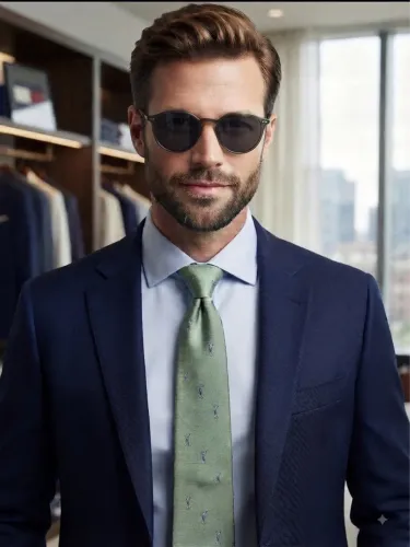 Gravata Tommy Hilfiger rara 100% seda verde oliva