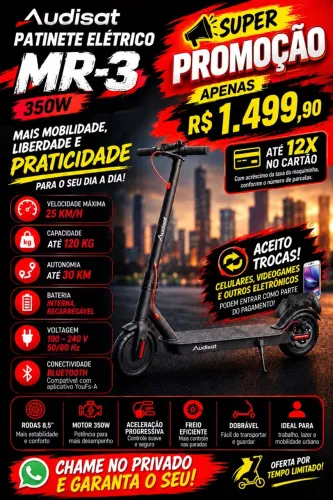 ? SUPER PROMOÇÃO! PATINETE ELÉTRICO AUDISAT MR-3 350W ?