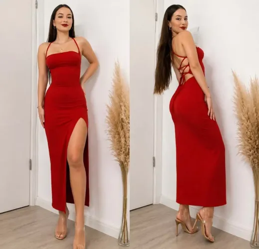 Vestido Longo Feminino Fenda na perna empina bumbum