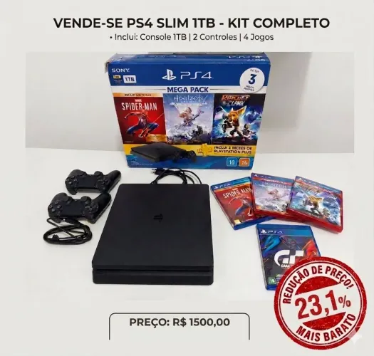 PS4 Slim 1TB 2 Controles