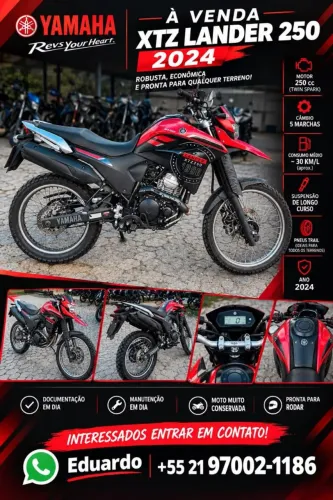 Xtz lander 250 vermelha 2024