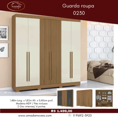 Guarda Roupa 0230, a pronta entrega