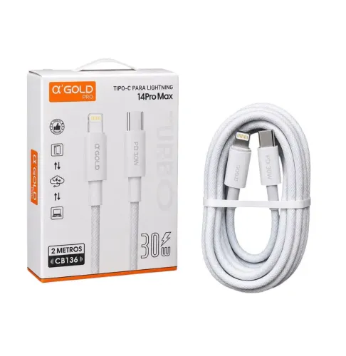 CABO TURBO USB-C PARA LIGHTNING 30W - 2 METROS