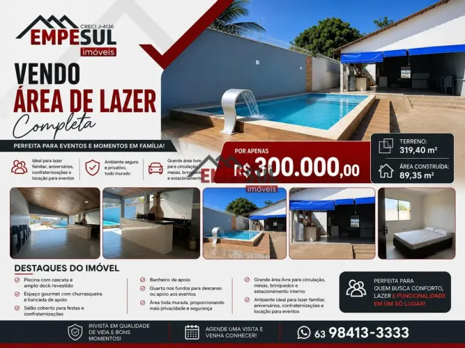 Vendo área de Lazer completa perfeita para eventos e festas