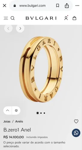 Anel de ouro bvlgari Bzero1