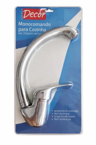 Torneira Monocomando Cozinha Cromada Nova (Completa)