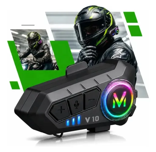 Fone De Ouvido Para Capacete Moto Bluetooth Motoboy Headset Rgb Sem Fio Kateluo