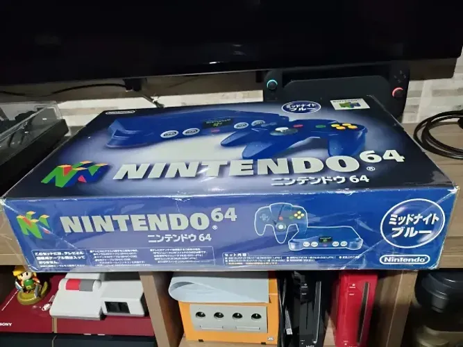 Nintendo 64 Midnight Blue Japonês 2 Controles E 3 Jogos
