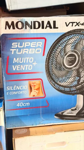 MONDIAL Ventilador 40cm Super Turbo 8 Pás, Preto/Prata, 140W, 220V - VTX-40-8P LACRADO