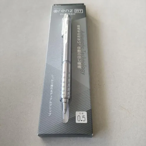Lapiseira Pentel Orenz AT 0.5mm Dual Grip - Prata (Nova)