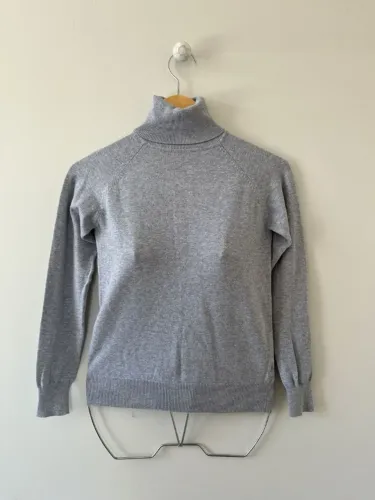 blusa zara gola alta cinza m