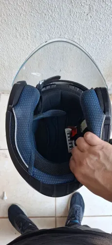 Capacete Aberto Racer1 Rc3 Wind-R Glory Preto Cinza Prata + Intercomunicador EJAS V6 PRO