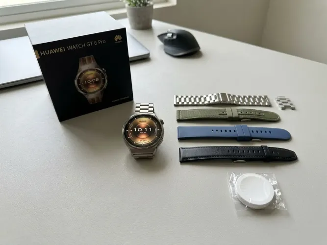 Huawei Watch GT 6 Pro Titânio (1 mês de uso) + 4 Pulseiras Extras + Carregador Lacrado