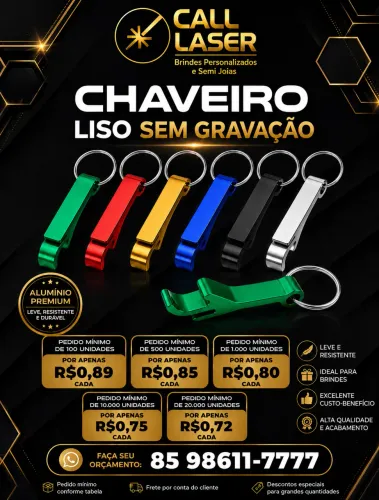 Chaveiro Abridor em alumínio